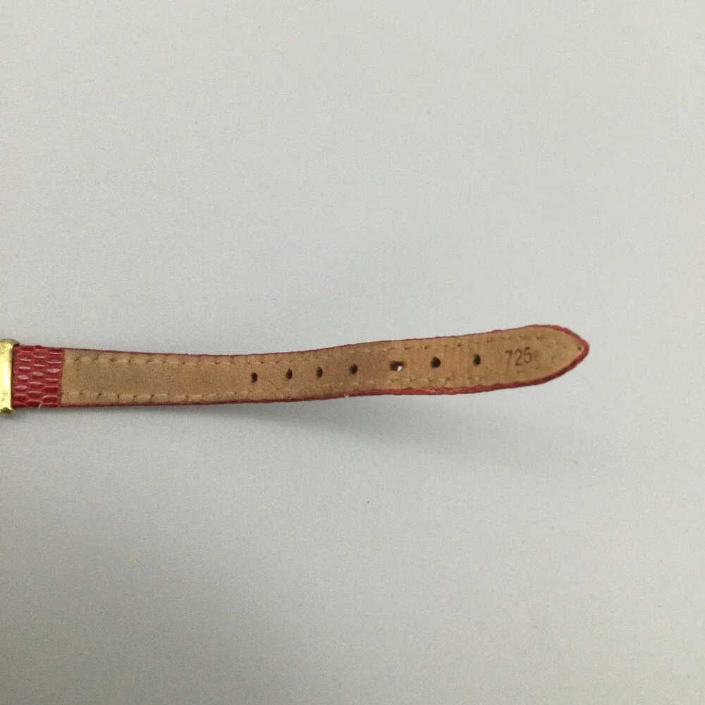 Anne Klein Watch Women 21mm Gold Tone Red Leather Band New Battery